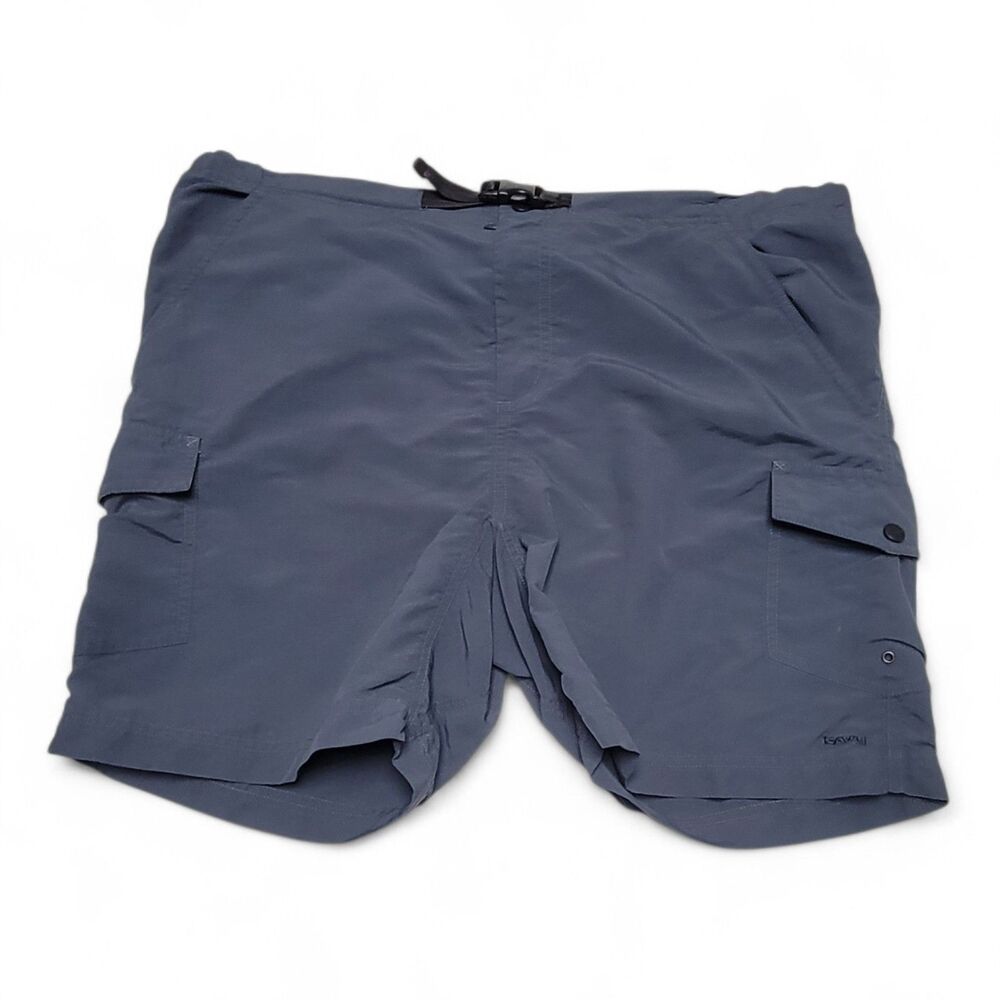 Kavu Big Eddy Shorts Mens Large Nylon Blue Belted Outdoors Hiking Running Active